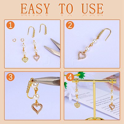20Pcs Brass Micro Pave Clear Cubic Zirconia Earring Hooks ZIRC-SZ0005-08-1