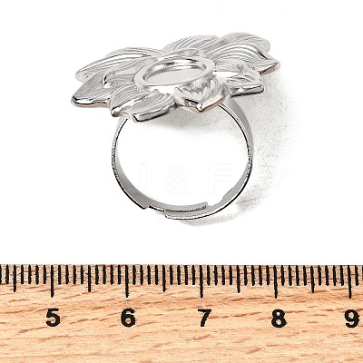 Adjustable 304 Stainless Steel Open Cuff Ring Components X-STAS-P403-01G-P-1
