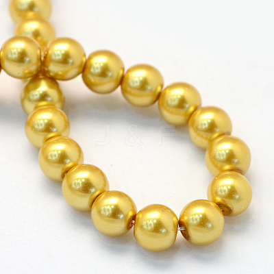 Baking Paint Pearlized Glass Pearl Round Bead Strands HY-Q330-8mm-31-1