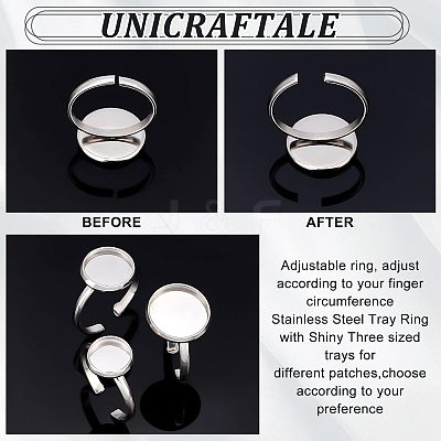 DIY Flat Round Cuff Ring Making Kit DIY-UN0003-46-1