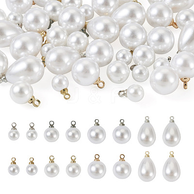 48Pcs 8 Style Acrylic Imitation Pearl Charms OACR-TA0001-09-1