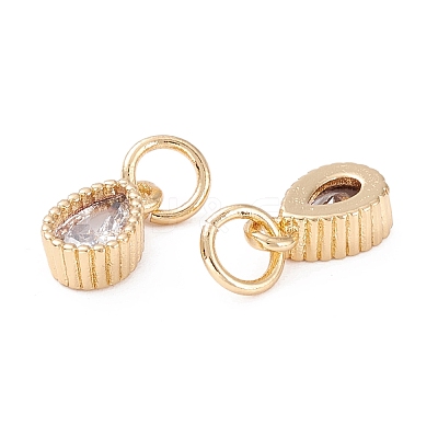Brass Micro Pave Cubic Zirconia Charms X-ZIRC-E145-76G-1