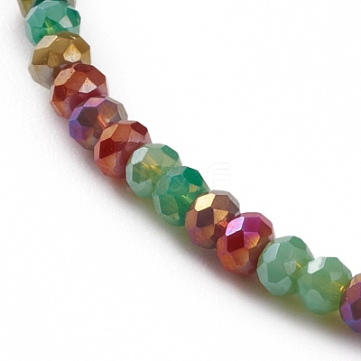 Faceted Rondelle Glass Beads Stretch Bracelets BJEW-JB05793-1
