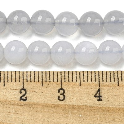 Natural Blue Chalcedony Beads Strands G-K310-C12-6mm-A-1