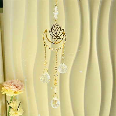 Metal Lotus Moon Window Hanging Suncatchers PW-WG54215-01-1
