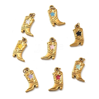 304 Stainless Steel Enamel Pendants STAS-B097-26G-06-1