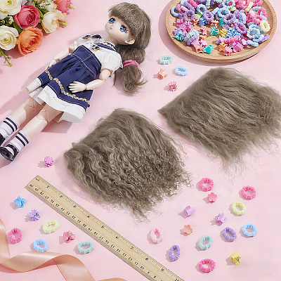 2Pcs Wool Doll Wig Hair DIY-NB0016-02A-1