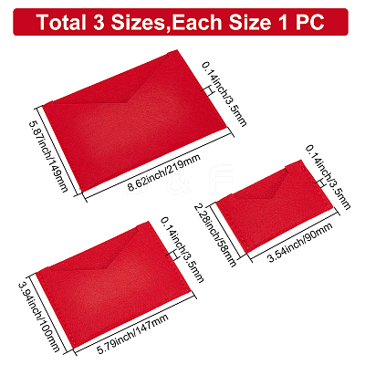 3Pcs 3 Style Wool Felt Envelope Purse Insert Organizer FIND-WR0006-70C-1