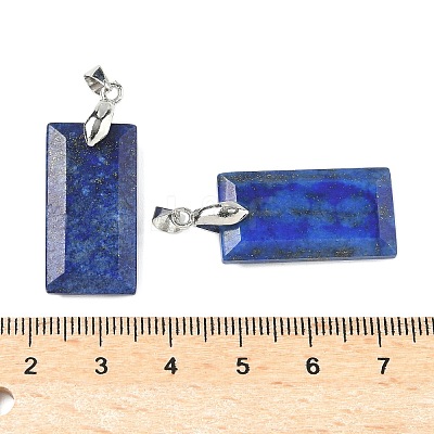 Dyed Natural Lapis Lazuli Faceted Pendants G-L623-03P-05-1
