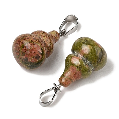 Natural Unakite Pendants G-B127-03P-04-1