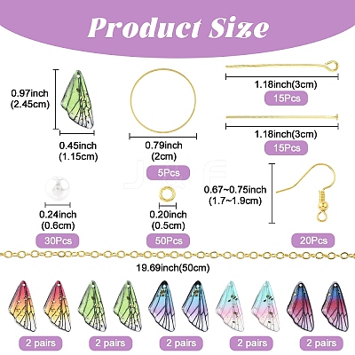 DIY Insects Wing Earring Making Kits DIY-YW0016-15-1