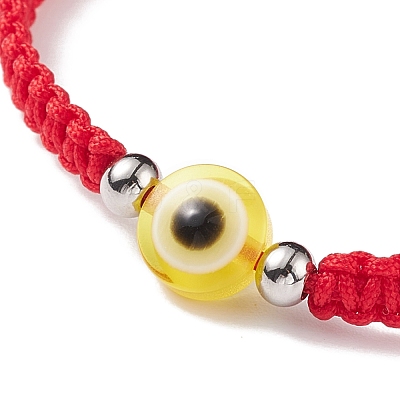 2Pcs 2 Style Resin Evil Eye Braided Bead Bracelets Set BJEW-JB08425-1