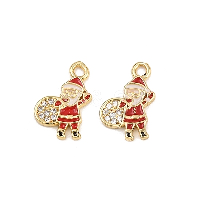 Brass Micro Pave Cubic Zirconia Charms KK-Z129-01G-04-1