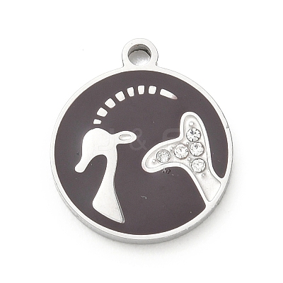 Twelve Constellations 304 Stainless Steel Enamel Pendants SA-CBAAE04-01P-04-1