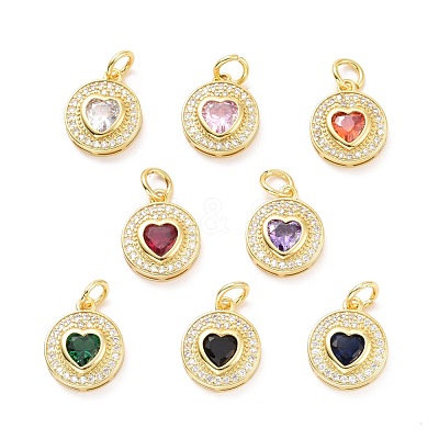Brass Micro Pave Cubic Zirconia Pendants ZIRC-A023-07LG-1