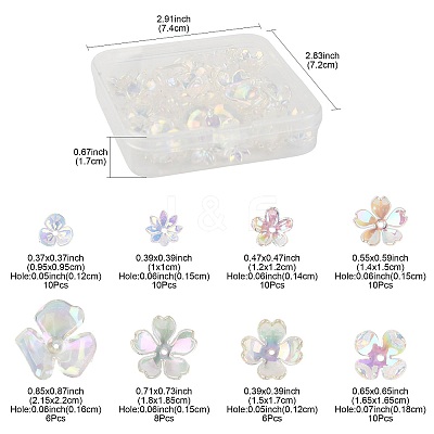 70Pcs Acrylic Bead Caps OACR-FS0002-40-1