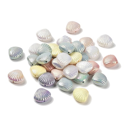 UV Plating Opaque Rainbow Iridescent Acrylic Beads SACR-R001-02A-1