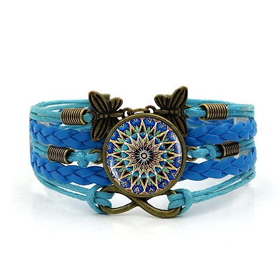 PU Leather Multi-strand Bracelet MAND-PW0001-40D-1