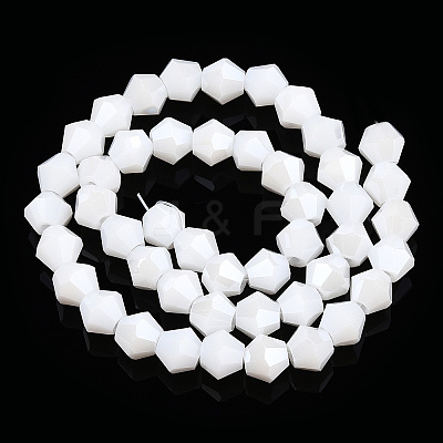 Opaque Solid Color Electroplate Glass Beads Strands EGLA-A039-P6mm-A15-1