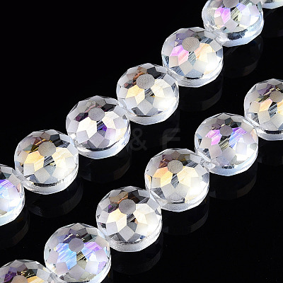 Electroplate Glass Beads Strands EGLA-Q084-12mm-10-1
