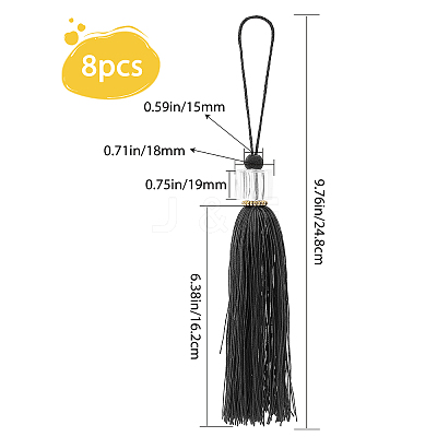 8Pcs Polyester Tassel Pendant Decorations AJEW-GF0004-66D-1