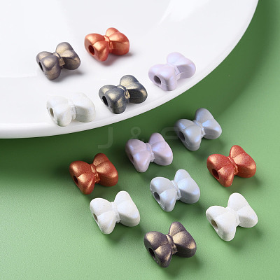 Spray Painted Acrylic European Beads MACR-S373-44J-1