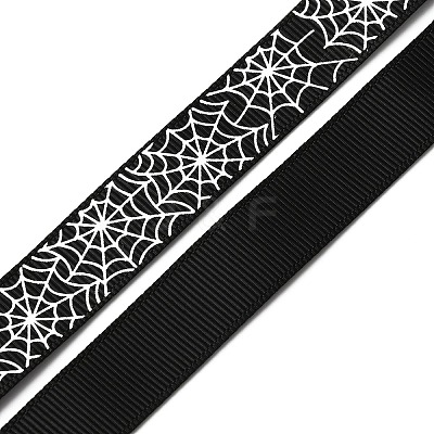 5 Yards Halloween Printed Polyester Grosgrain Ribbon OCOR-WH0047-95B-02-1