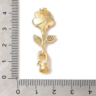 Brass Micro Pave Cubic Zirconia Fold Over Clasps KK-B098-05G-03-1