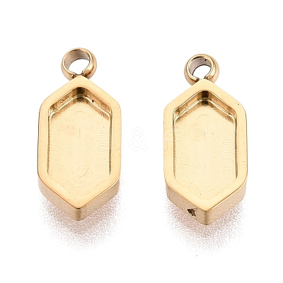 304 Stainless Steel Pendant Cabochon Component STAS-Q113-24A-G-1