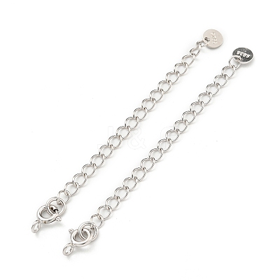 Rhodium Plated 925 Sterling Silver Chain Extender STER-C005-04P-1