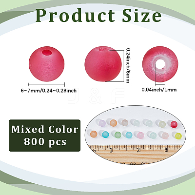 Transparent Frosted Glass Beads FGLA-PA0001-02B-1
