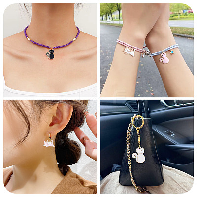 60Pcs 6 Styles Alloy Enamel Pendants ENAM-TA0002-73-1