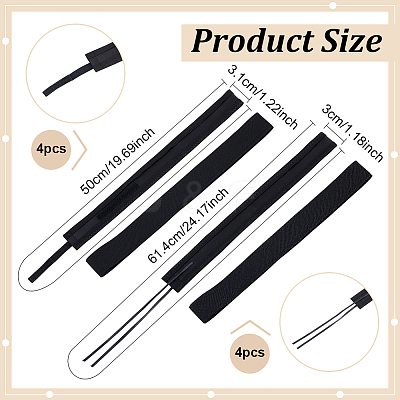 8Pcs 2 Styles  Polyester & Cotton Adjustable Hat Sweatband DIY-BC0013-50A-1
