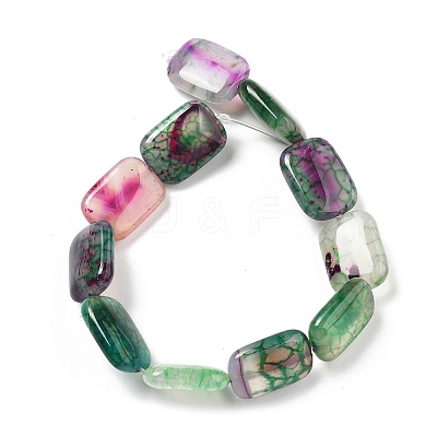 Natural Banded Agate Imitation Ruby in Zoisite Beads Strands G-K392-B03-13x18mm-1