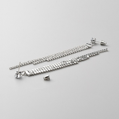 Alloy Dangle Stud Earrings EJEW-WH0017-12P-B-1