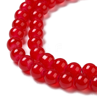 Baking Paint Imitation Jade Glass Round Bead Strands DGLA-Q021-8mm-05-1