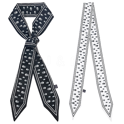 2Pcs 2 Colors Protection Polyester Scarf for Women DIY-CY0002-05-1
