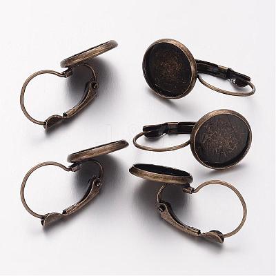 Brass Leverback Earring Findings KK-C1244-NFAB-1
