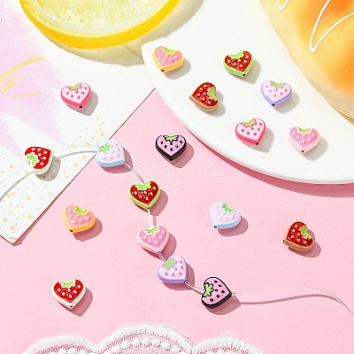 18Pcs 9 Colors Baking Paint Alloy Beads FIND-CJ0002-90-1