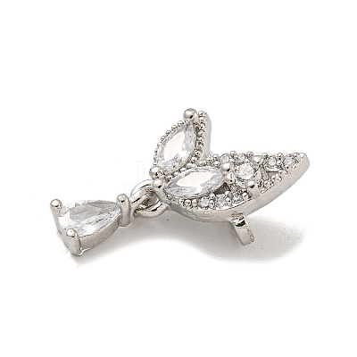 Butterfly Shape Brass Clear Cubic Spacer Bars KK-L075-010P-1