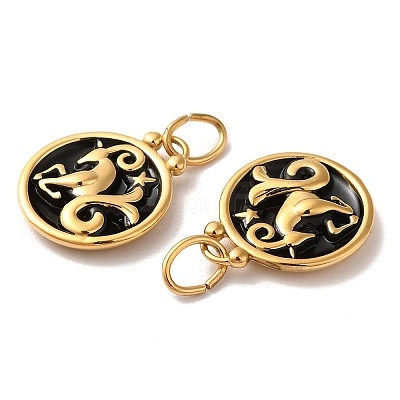 Ion Plating(IP) 304 Stainless Steel Enamel Pendants STAS-A080-43G-01-1