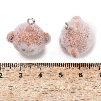 Flocking Opaque Resin Pendants RESI-F064-A10-1