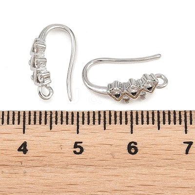 Brass Rhinestone Earring Hooks KK-C261-01E-P-1