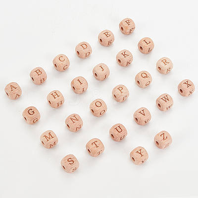 26Pcs Alphabet Wood European Beads WOOD-OC0002-72-1