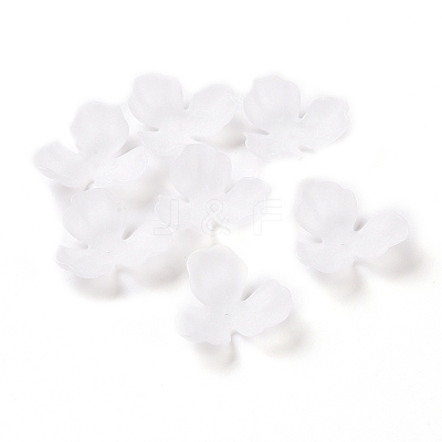 3-Petal Transparent Acrylic Bead Caps X-OACR-A017-11-1