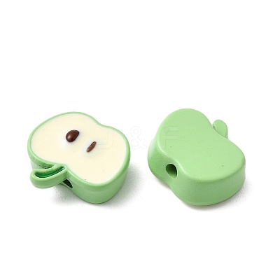 Apple Spray Painted Alloy Beads FIND-C075-02A-1