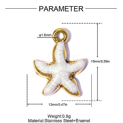 304 Stainless Steel Enamel Pendants STAS-OY015-29G-01-1