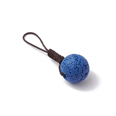 Round Natural Lava Rock Pendant Decorations PALLOY-JF03446-1