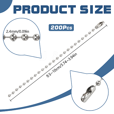 200Pcs Iron Ball Chains CH-SP0001-01-1