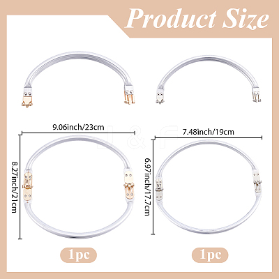 2Pcs 2 Styles Aluminum Purse Handle Frames FIND-BBC0005-29-1